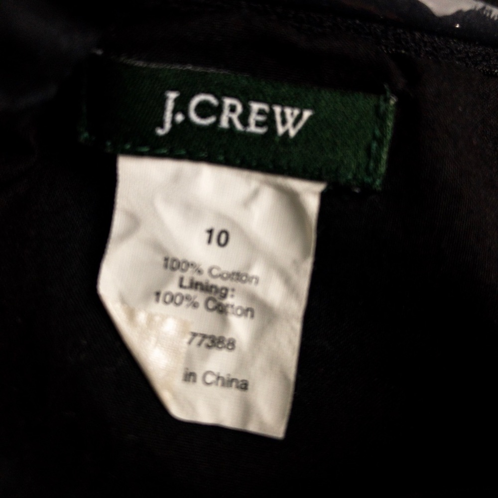 J. Crew Dress Halter Cotton Black Size 10 - Picture 5 of 7